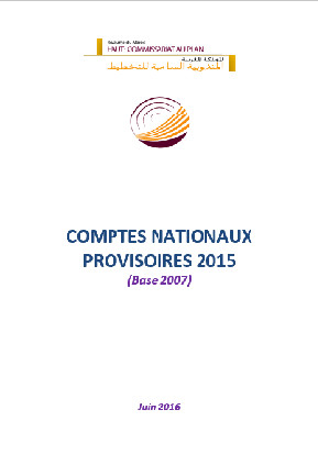 Le rapport des comptes nationaux provisoires 2015 Le rapport des comptes nationaux provisoires 2015