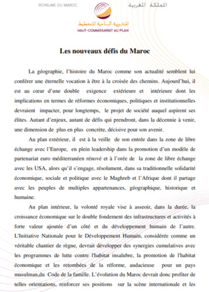 Les Nouveaux défis du Maroc Les Nouveaux défis du Maroc