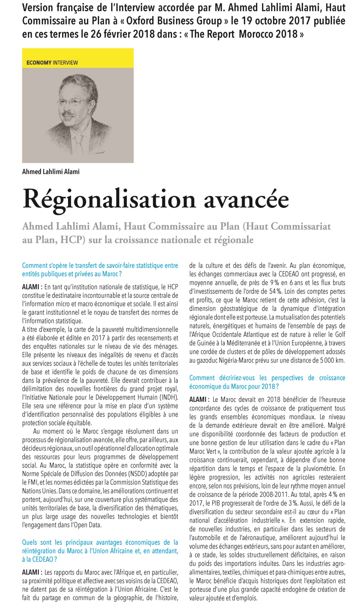 Le HCP interviewé par Oxford Business Group Le HCP interviewé par Oxford Business Group
