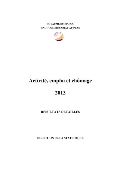 Activité, emploi et chômage, résultats détaillés, 2013