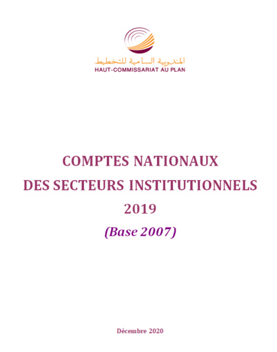 Comptes nationaux des secteurs institutionnels 2019 (Base 2007)