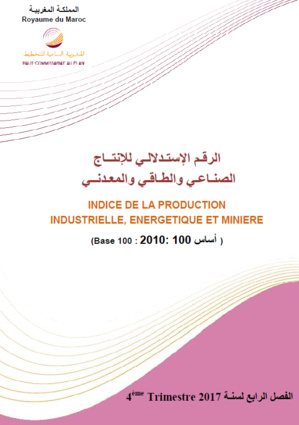 L’Indice de la production industrielle, énergétique et minière (IPIEM). (Base 100 : 2010 : 100 أساس). Quatrième trimestre 2017