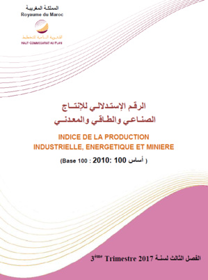 L’Indice de la production industrielle, énergétique et minière (IPIEM). (Base 100 : 2010 : 100 أساس). Troisième trimestre 2017
