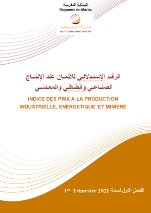 L'Indice des prix à la production industrielle, énergétique et minière (IPPIEM). (Base 2010 : 100 أساس). Premier trimestre 2021