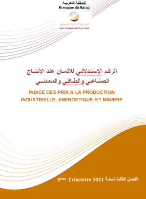 L'Indice des prix à la production industrielle, énergétique et minière (IPPIEM). (Base 2010 : 100 أساس). Troisième trimestre 2021