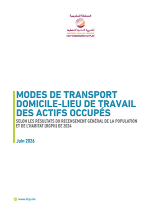 Mode de transport domicile-lieu de travail des actifs occupés selon les résultats du recensement général de la population et de l'habitat 2024, Juin 2026
