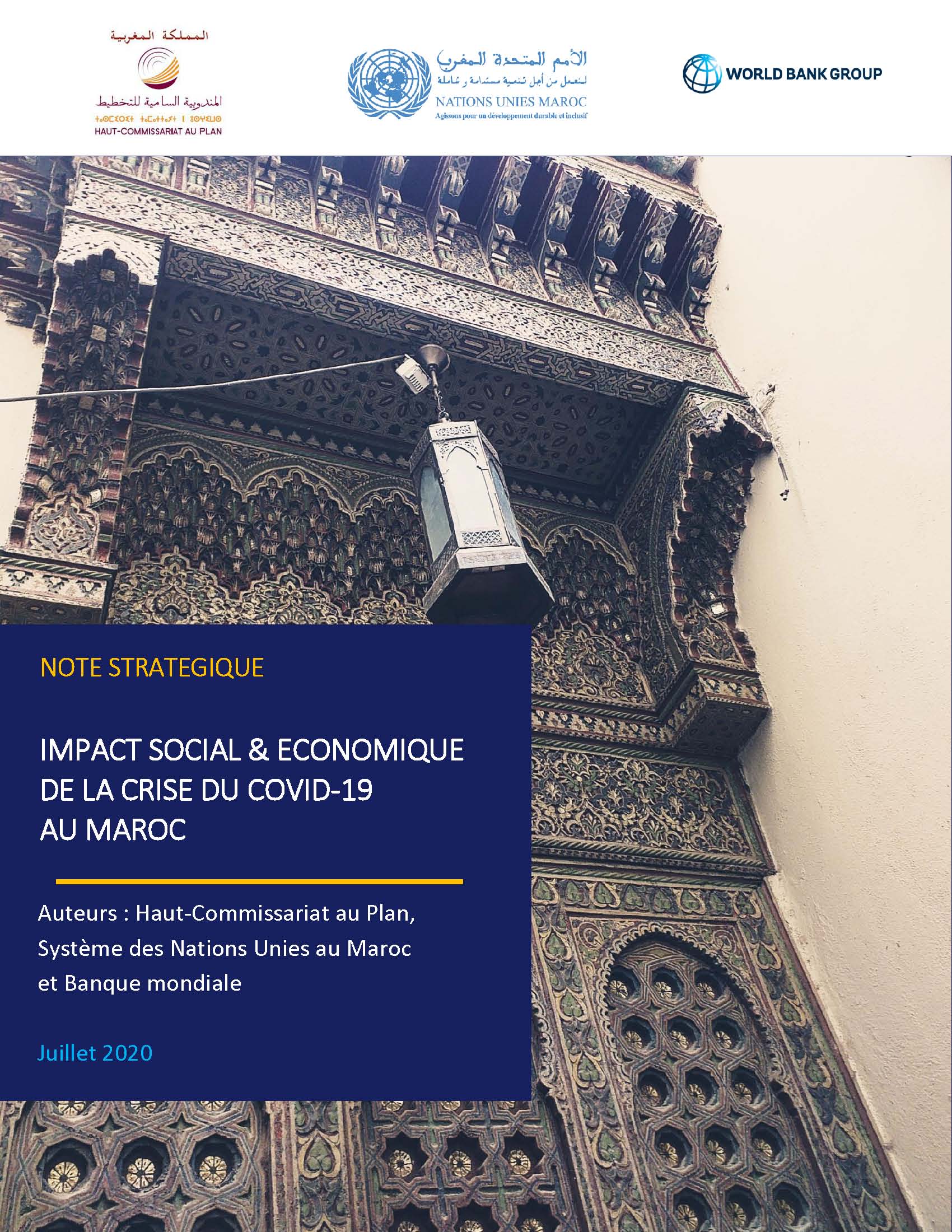 Note stratégique : Impact social et économique de la crise du Covid-19 au Maroc Note stratégique : Impact social et économique de la crise du Covid-19 au Maroc