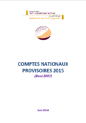 Le rapport des comptes nationaux provisoires 2015