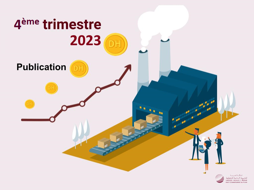 L'Indice des prix à la production industrielle, énergétique et minière (IPPIEM). (Base 100 : 2018 : 100 أساس). Quatrième trimestre 2023