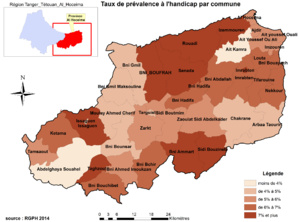 Le taux de prévalence à l'handicap par commune