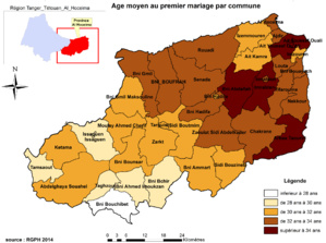 L'âge moyen au premier mariage par commune