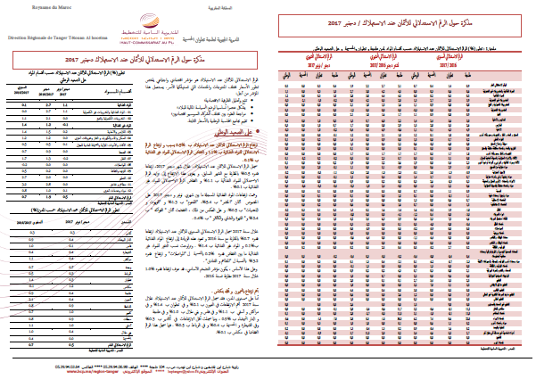 مذكرة حول الرقم الاستدلالي للأثمان عند الاستهلاك / دجنبر2017