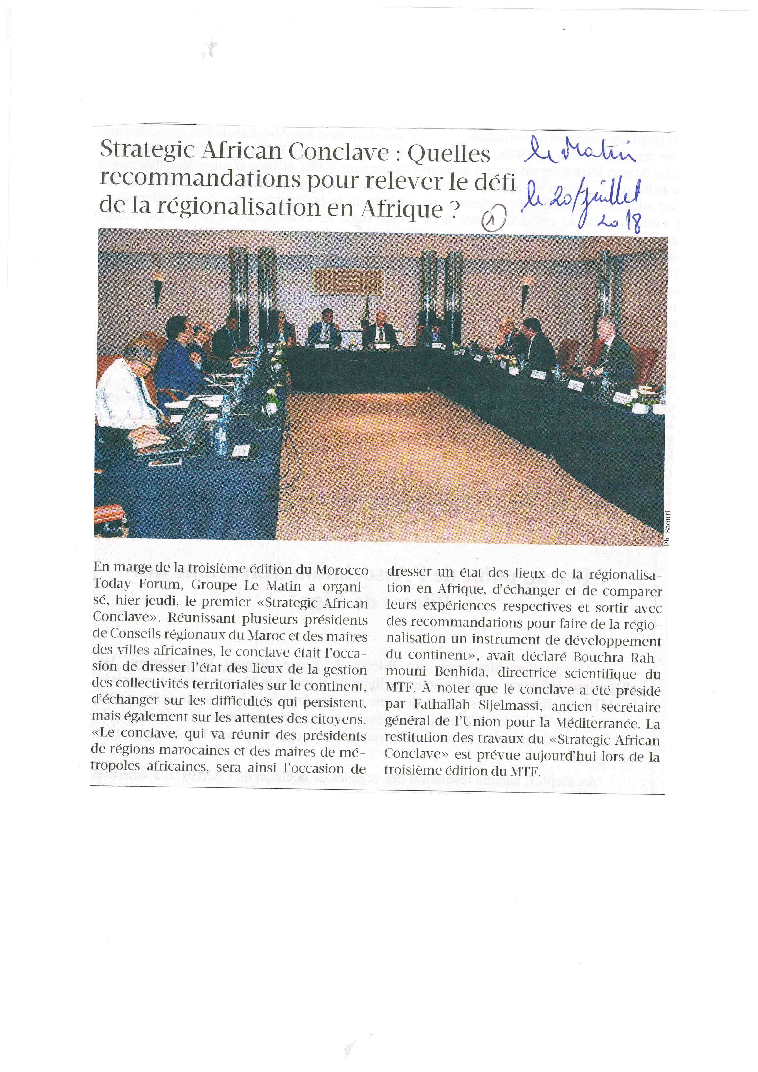 PRESSE REGION CASABLANCA SETTAT