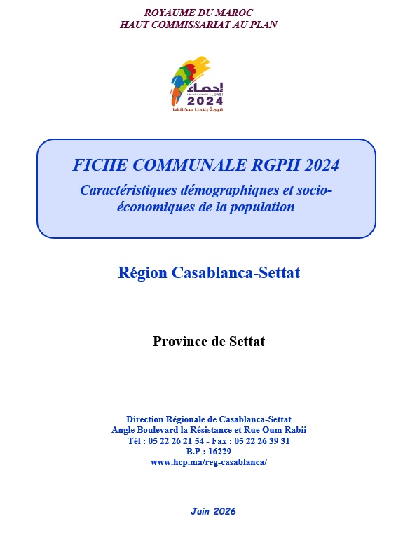 FICHES COMMUNALES RGPH 2024-PROVINCE DE SETTAT