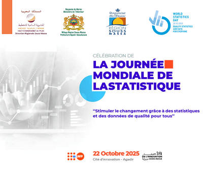 <br>Célébration de la Journée Mondiale de la Statistique <br>le 22 Octobre 2025 région Souss Massa