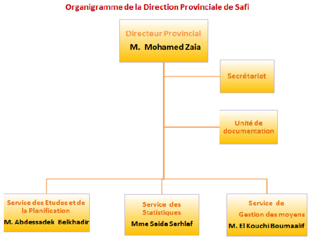 Haut Commissariat au Plan, Direction Provinciale de Safi: organisation, missions et attributions