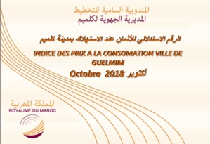 INDICE DES PRIX À LA CONSOMMATION DANS LA VILLE DE GUELMIM MOIS OCTOBRE 2018