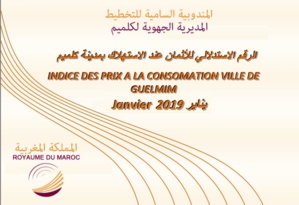 INDICE DES PRIX À LA CONSOMMATION DANS LA VILLE DE GUELMIM MOIS JANVIER 2019