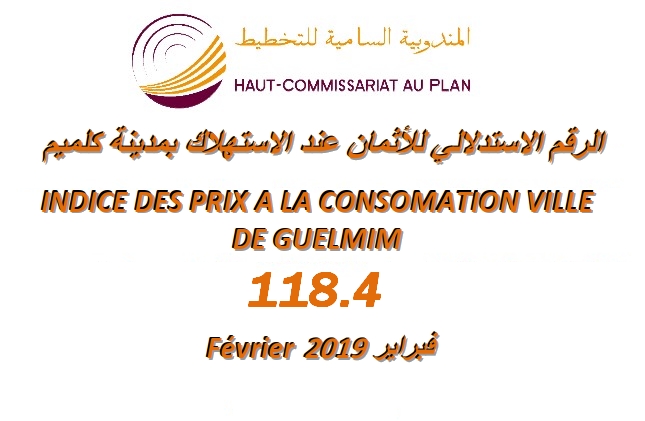 INDICE DES PRIX À LA CONSOMMATION DANS LA VILLE DE GUELMIM MOIS FEVRIER 2019