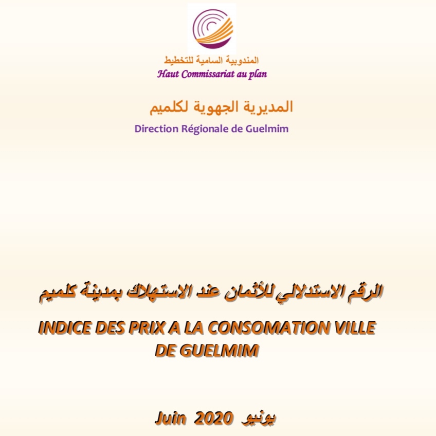 INDICE DES PRIX À LA CONSOMMATION DANS LA VILLE DE GUELMIM MOIS JUIN 2020