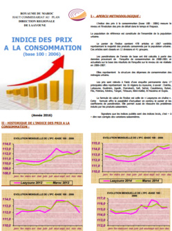 INDICE DES PRIX A LA CONSOMMATION(Année 2016) INDICE DES PRIX A LA CONSOMMATION(Année 2016)