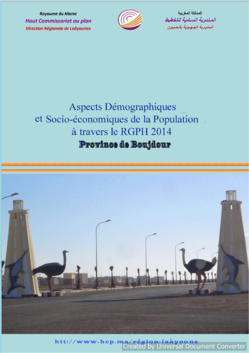 Aspects Démographiques et Socio-économiques de la Population à travers le RGPH 2014 Province de Boujdour. Aspects Démographiques et Socio-économiques de la Population à travers le RGPH 2014 Province de Boujdour.
