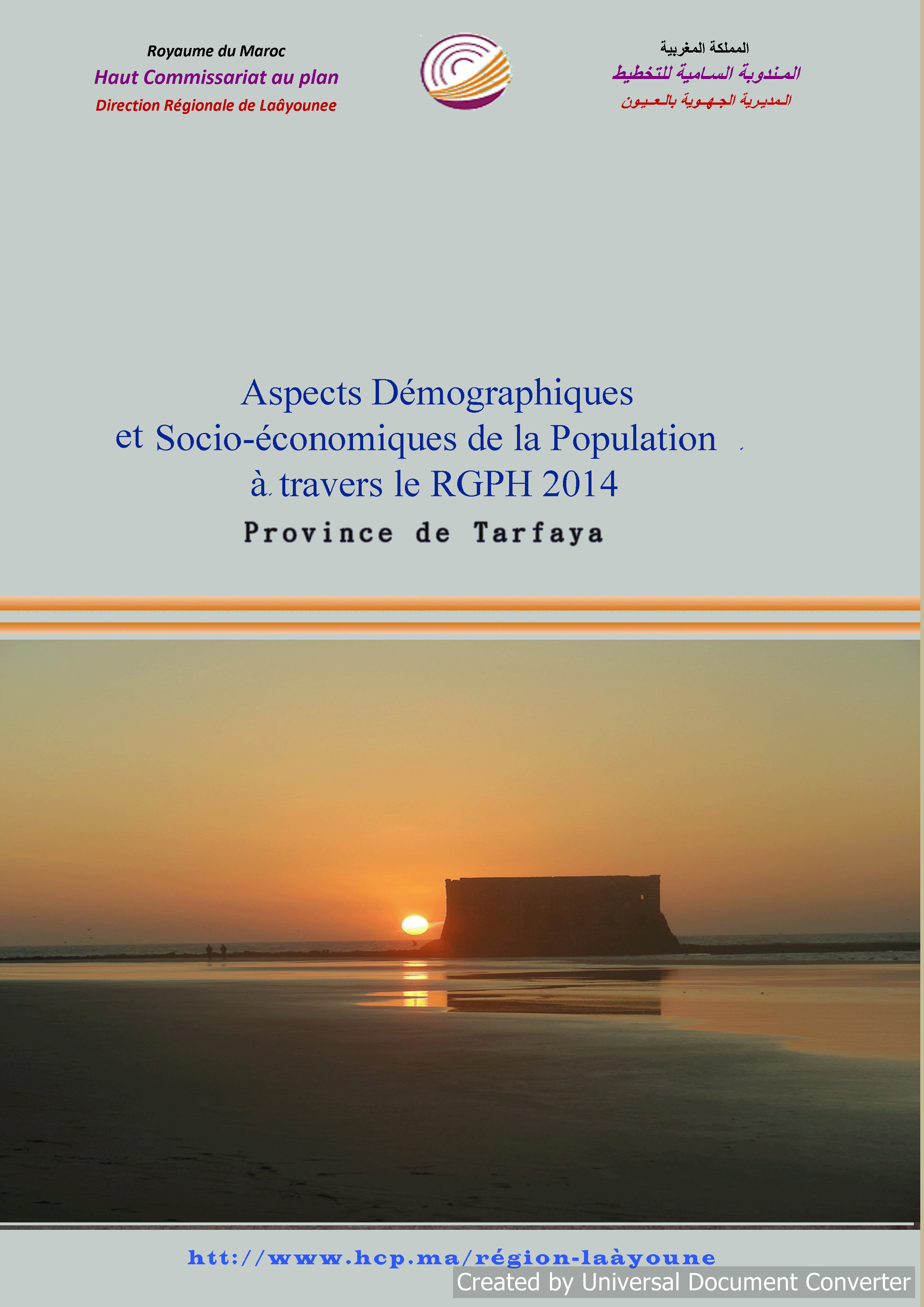 Aspects Démographiques et Socio-économiques de la Population à travers le RGPH 2014 Province de Tarfaya.