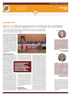 Marrakech-Safi: Vers un développement intégré et solidaire Marrakech-Safi: Vers un développement intégré et solidaire