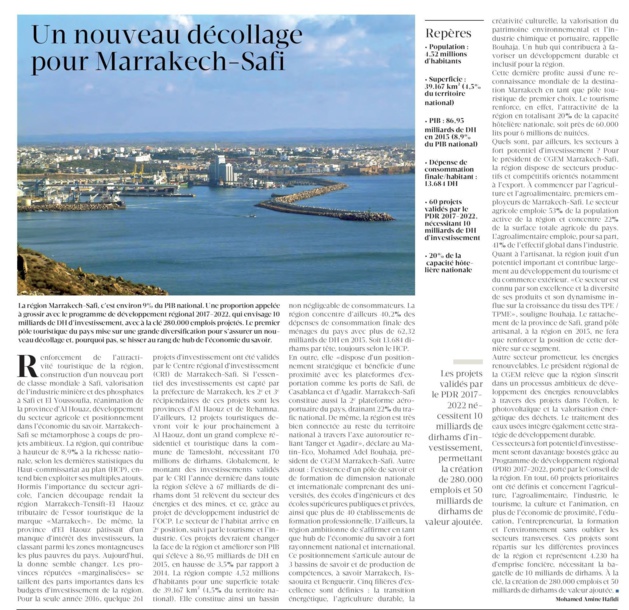 Un nouveau décollage pour Marrakech-Safi Un nouveau décollage pour Marrakech-Safi