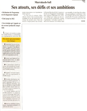 Marrakech Safi: Ses atouts, des défis et ses ambitions Marrakech Safi: Ses atouts, des défis et ses ambitions