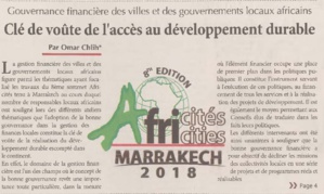 Gouvernance financière des villes et des gouvernements locaux africains Clé de voûte de l'accès au développement durable