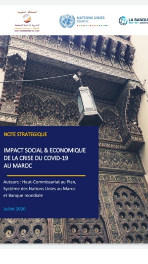 اصدار مشترك للمندوبية السامية للتخطيط ومنظمة الأمم المتحدة والبنك الدولي: "مذكرة استراتيجية" بشأن الأثر الاقتصادي والاجتماعي لجائحة كوفيد- 19