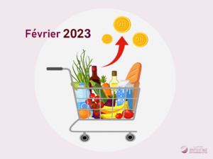 Evolution de l’indice des prix à la  consommation dans la ville de Marrakech  entre Janvier et Février 2023  (BASE 100 : 2017)