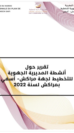 Rapport d'activité de la direction du plan de la région de Marrakech-Safi 2022