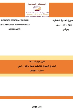 Rapport d'activité annuel de la Direction Régionale du Plan à Marrakech 2023 Rapport d'activité annuel de la Direction Régionale du Plan à Marrakech 2023