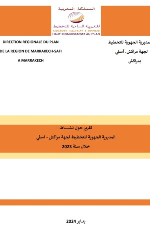 Rapport d'activité annuel de la Direction Régionale du Plan à Marrakech 2023