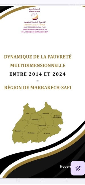 Dynamique de la pauvreté multidimensionnelle entre 2014 et 2024 dans la région de Marrakech-Safi Dynamique de la pauvreté multidimensionnelle entre 2014 et 2024 dans la région de Marrakech-Safi