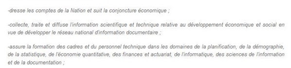 Les attributions du Haut-Commissaire au Plan fixées par Décret