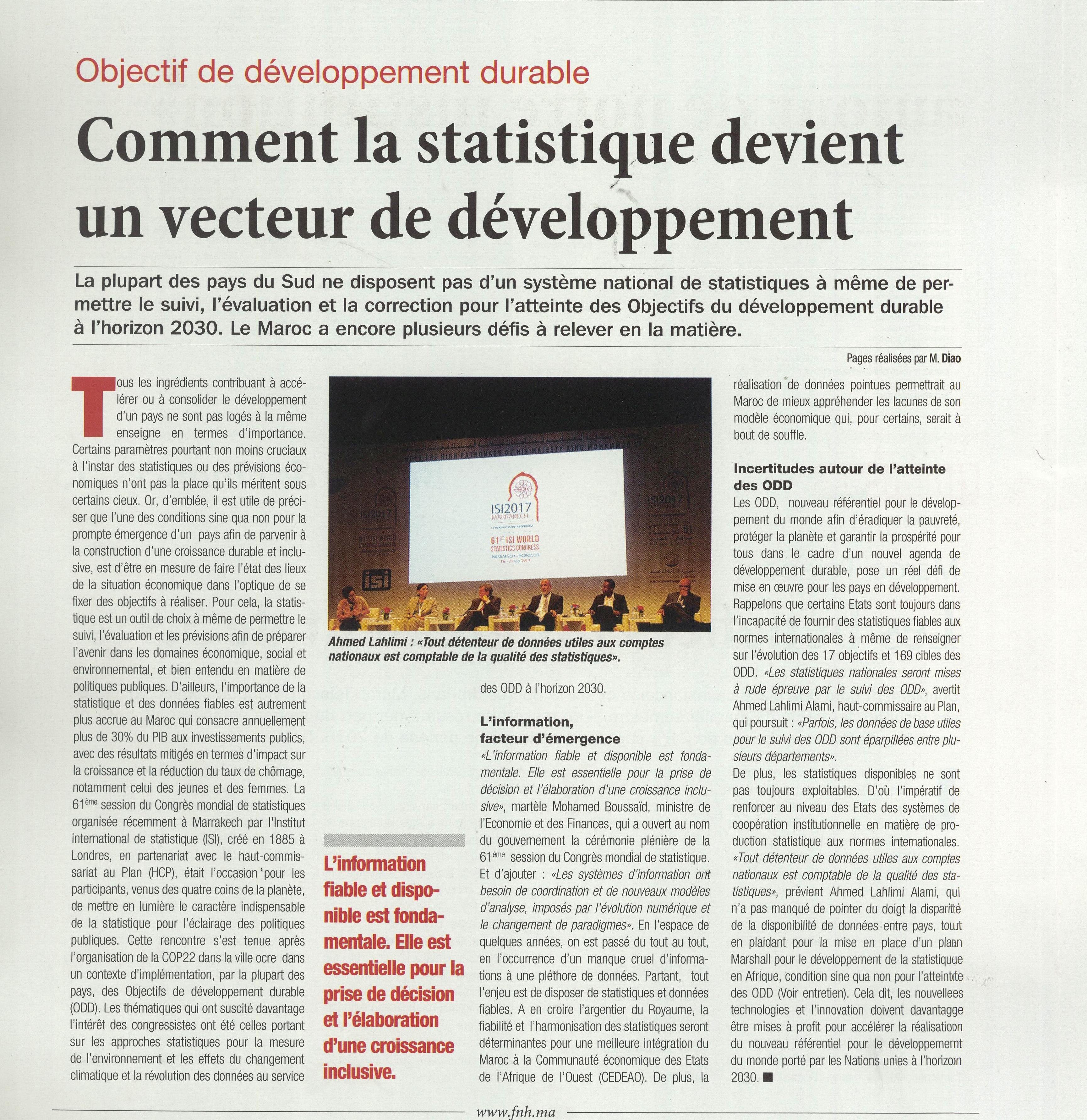 Objectif de développement durable: Comment la statistique devient un vecteur de développement Objectif de développement durable: Comment la statistique devient un vecteur de développement