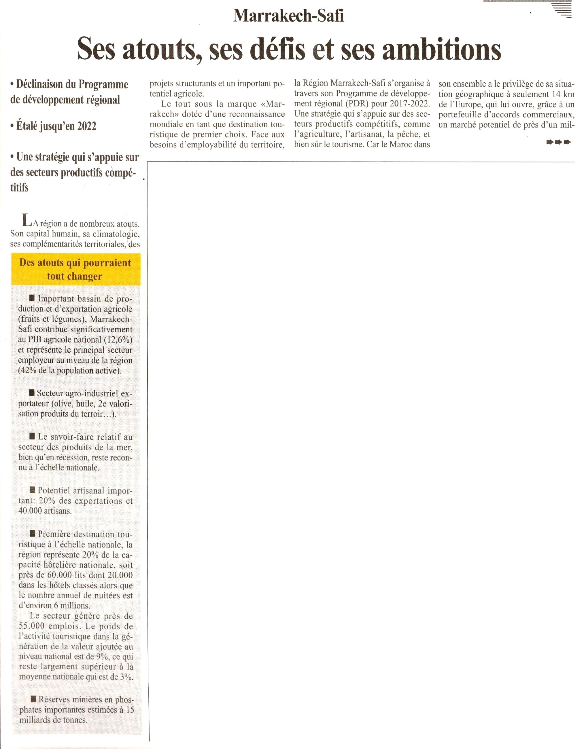 Marrakech Safi: Ses atouts, des défis et ses ambitions