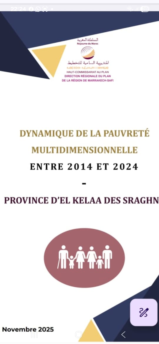Dynamique de la pauvreté multidimensionnelle entre 2014 et 2024 dans la province d'El Kelaa des Sraghna