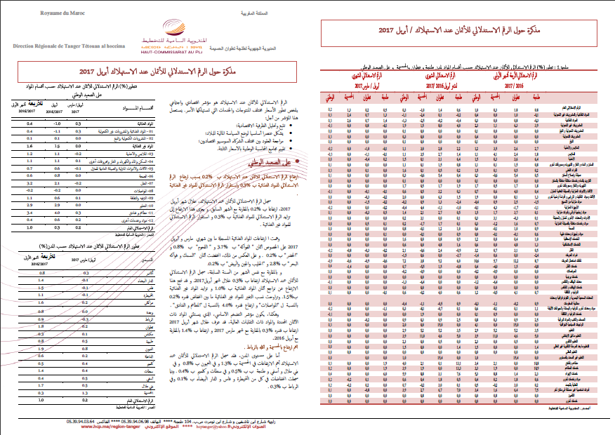Note IPC Avril -2017 Tanger_Tétouan_Al hoceima Note IPC Avril -2017 Tanger_Tétouan_Al hoceima