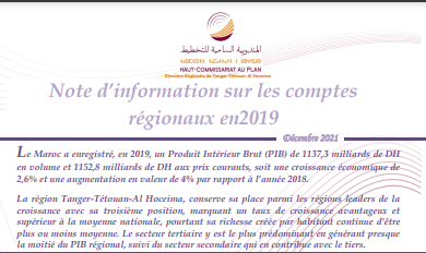 Note d'information sur les comptes régionaux 2019